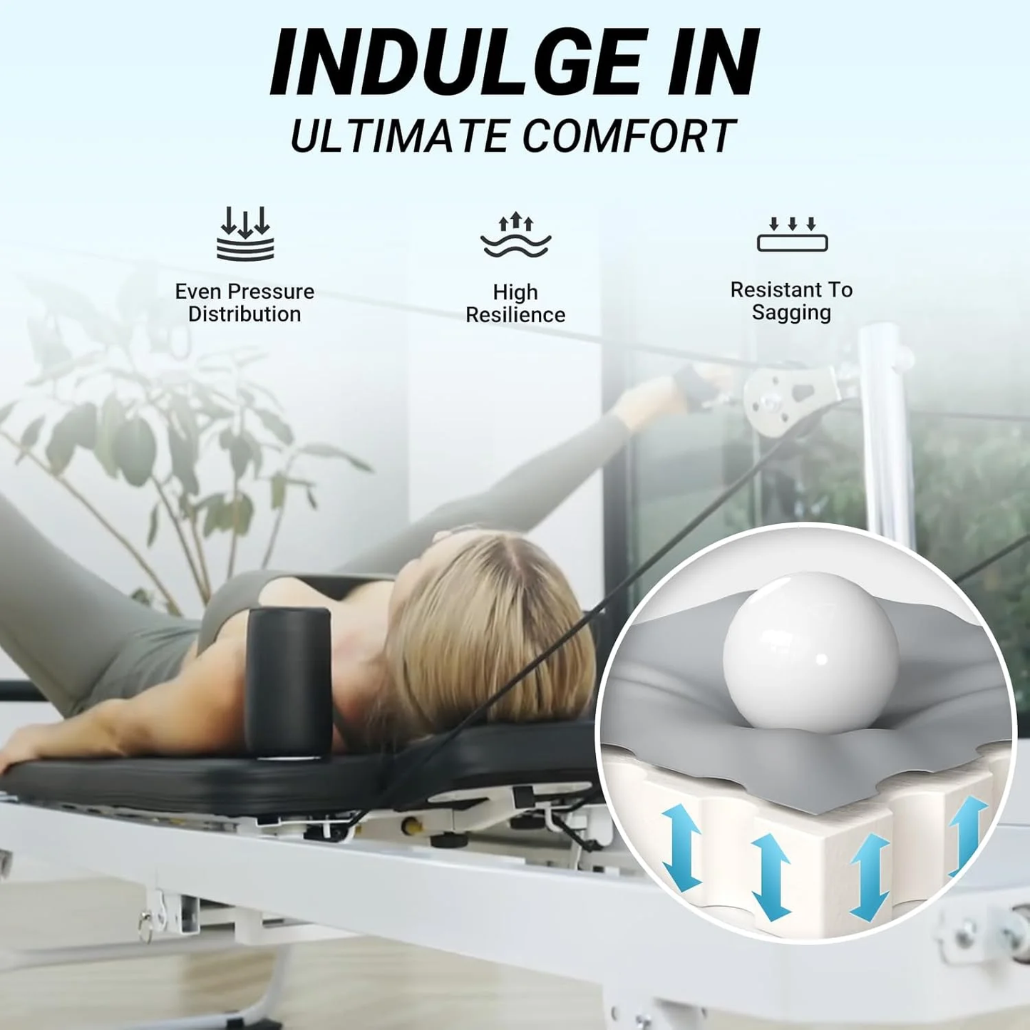 Syedee Foldable Pilates Reformer, Pilates Machine for Home Use, with Dual Resistance- Springs and Cords, Pilates Equipment for Home Workouts with Jump Board, up to 400 LBS
