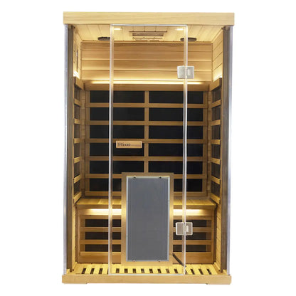 Wizzisaunas S02 2-Person Full Spectrum Near Zero EMF Indoor Infrared Sauna with Red Light Therapy