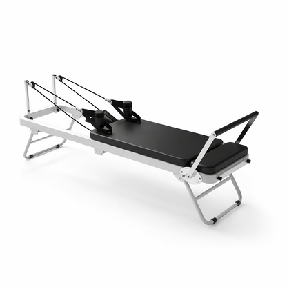 Syedee Foldable Pilates Reformer, Pilates Machine for Home Use, with Dual Resistance- Springs and Cords, Pilates Equipment for Home Workouts with Jump Board, up to 400 LBS