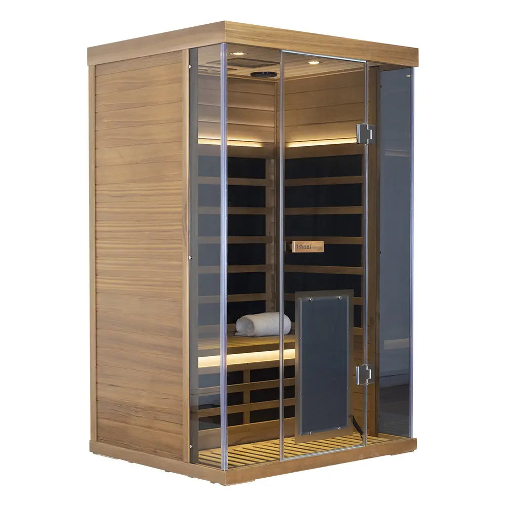 Wizzisaunas S02 2-Person Full Spectrum Near Zero EMF Indoor Infrared Sauna with Red Light Therapy