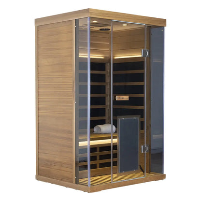 Wizzisaunas S02 2-Person Full Spectrum Near Zero EMF Indoor Infrared Sauna with Red Light Therapy