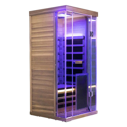 Wizzisaunas S01 1-Person Full Spectrum Near Zero EMF Indoor Infrared Sauna with Red Light Therapy