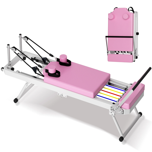 Pilates Core Bed, Foldable Yoga Studio for Home and Commercial Fitness Equipment, Pink