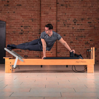 Align-Pilates M8-Pro Maple Wood Pilates Reformer with Sitting Box – PAPREFORMERM8B