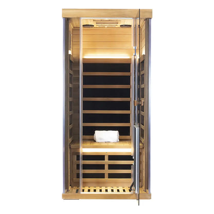 Wizzisaunas S01 1-Person Full Spectrum Near Zero EMF Indoor Infrared Sauna with Red Light Therapy