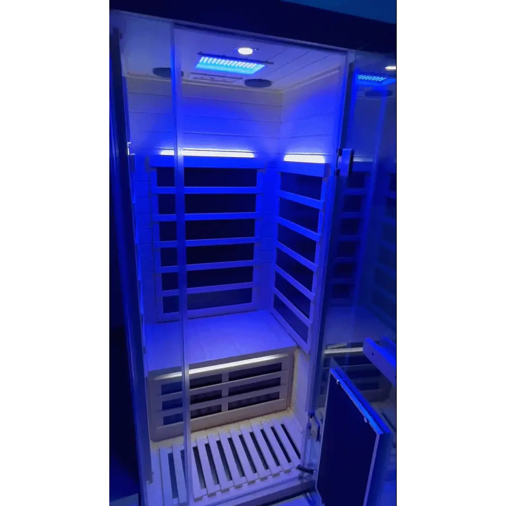Wizzisaunas S01 1-Person Full Spectrum Near Zero EMF Indoor Infrared Sauna with Red Light Therapy