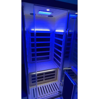 Wizzisaunas S01 1-Person Full Spectrum Near Zero EMF Indoor Infrared Sauna with Red Light Therapy