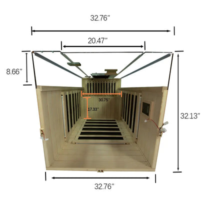 Wizzisaunas S01 1-Person Full Spectrum Near Zero EMF Indoor Infrared Sauna with Red Light Therapy