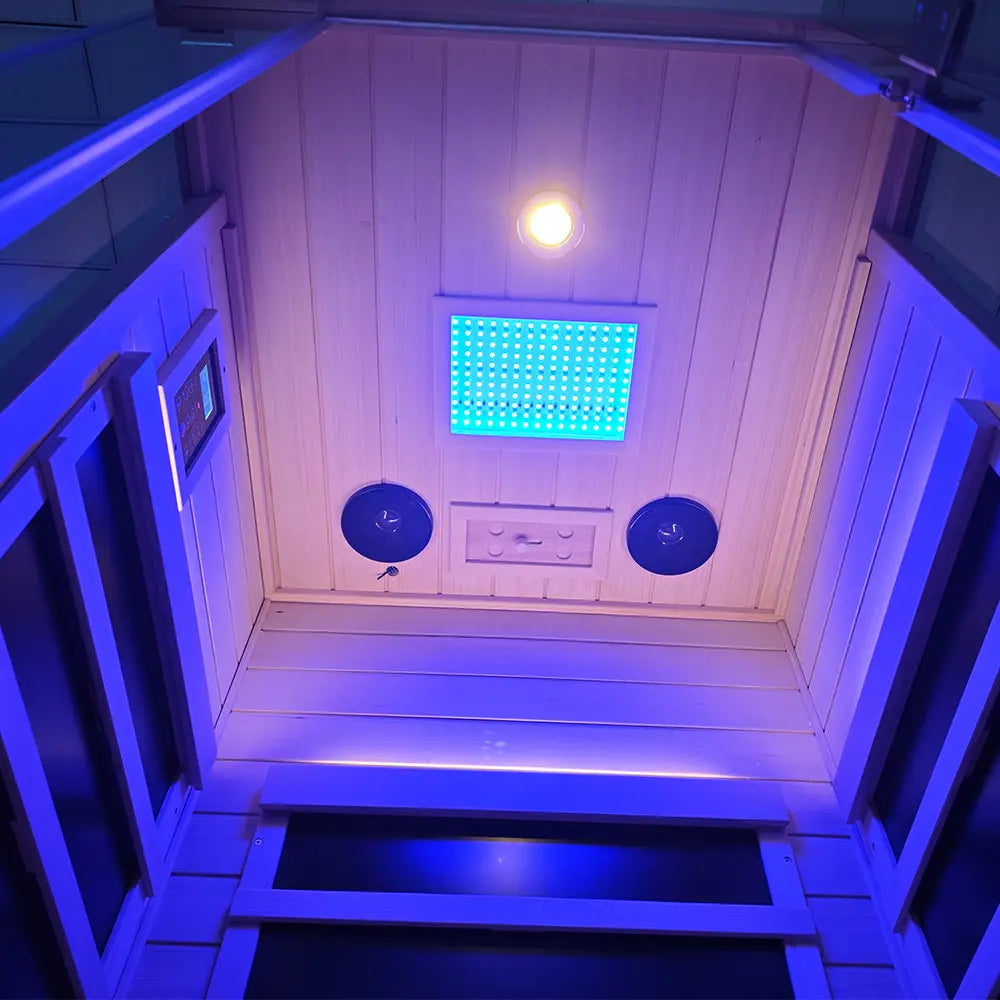 Wizzisaunas S01 1-Person Full Spectrum Near Zero EMF Indoor Infrared Sauna with Red Light Therapy