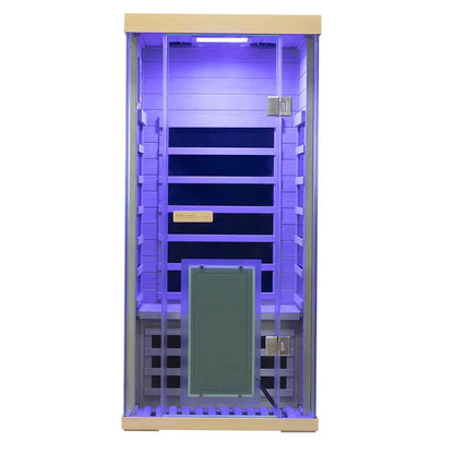 Wizzisaunas S01 1-Person Full Spectrum Near Zero EMF Indoor Infrared Sauna with Red Light Therapy