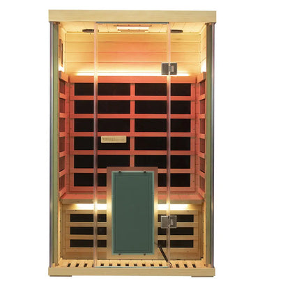 Wizzisaunas S02 2-Person Full Spectrum Near Zero EMF Indoor Infrared Sauna with Red Light Therapy