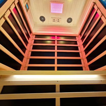 Wizzisaunas S02 2-Person Full Spectrum Near Zero EMF Indoor Infrared Sauna with Red Light Therapy
