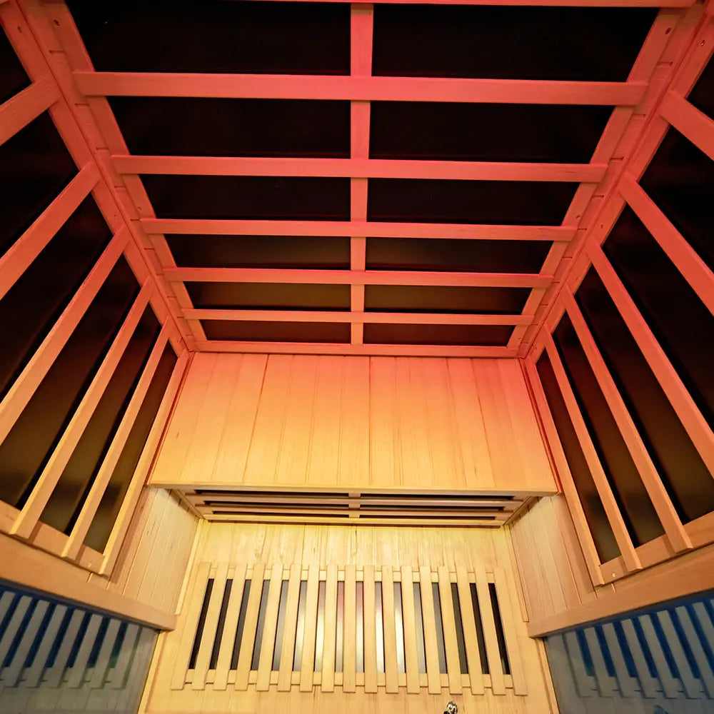 Wizzisaunas S02 2-Person Full Spectrum Near Zero EMF Indoor Infrared Sauna with Red Light Therapy