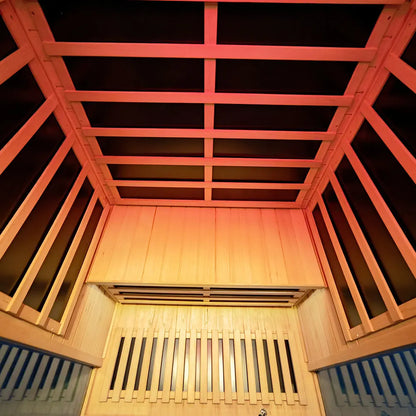 Wizzisaunas S02 2-Person Full Spectrum Near Zero EMF Indoor Infrared Sauna with Red Light Therapy