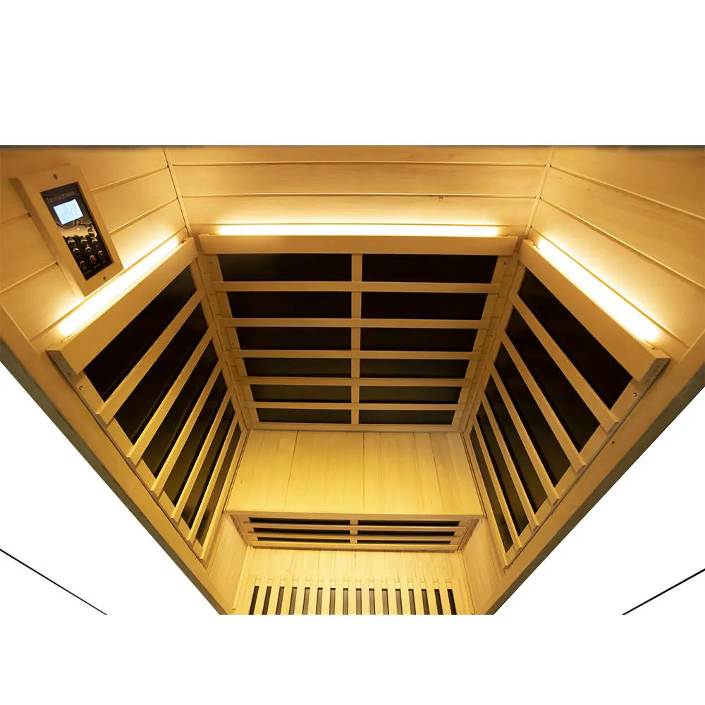Wizzisaunas S02 2-Person Full Spectrum Near Zero EMF Indoor Infrared Sauna with Red Light Therapy