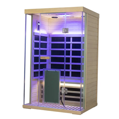 Wizzisaunas S02 2-Person Full Spectrum Near Zero EMF Indoor Infrared Sauna with Red Light Therapy