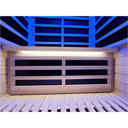 Wizzisaunas S02 2-Person Full Spectrum Near Zero EMF Indoor Infrared Sauna with Red Light Therapy