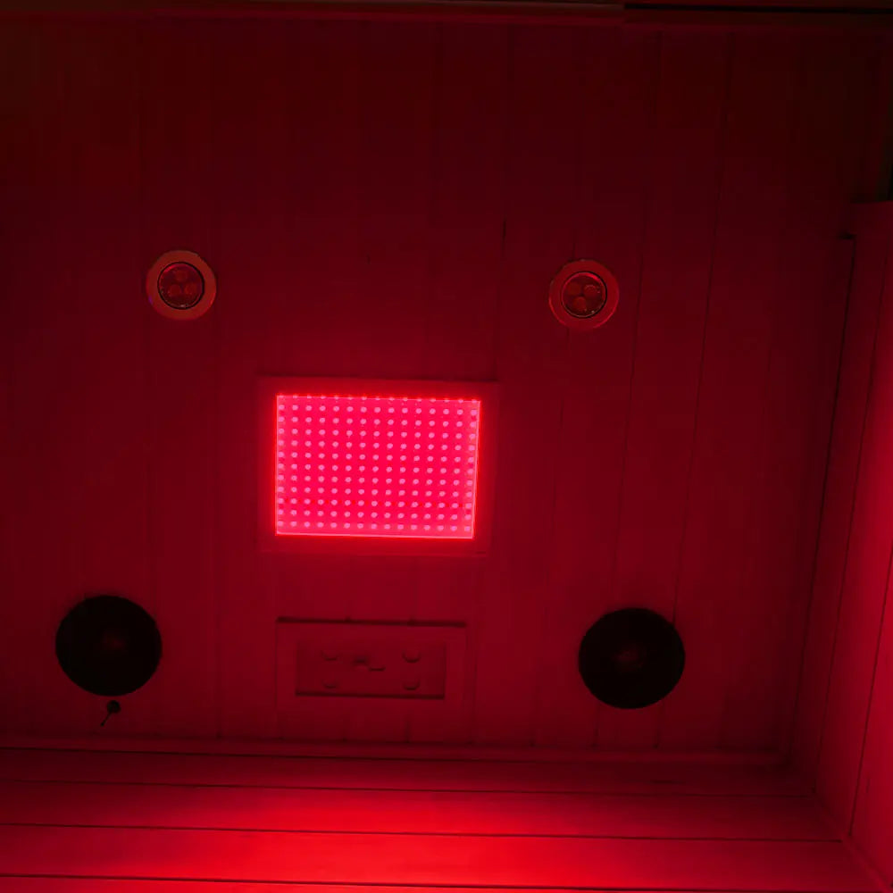 Wizzisaunas S02 2-Person Full Spectrum Near Zero EMF Indoor Infrared Sauna with Red Light Therapy