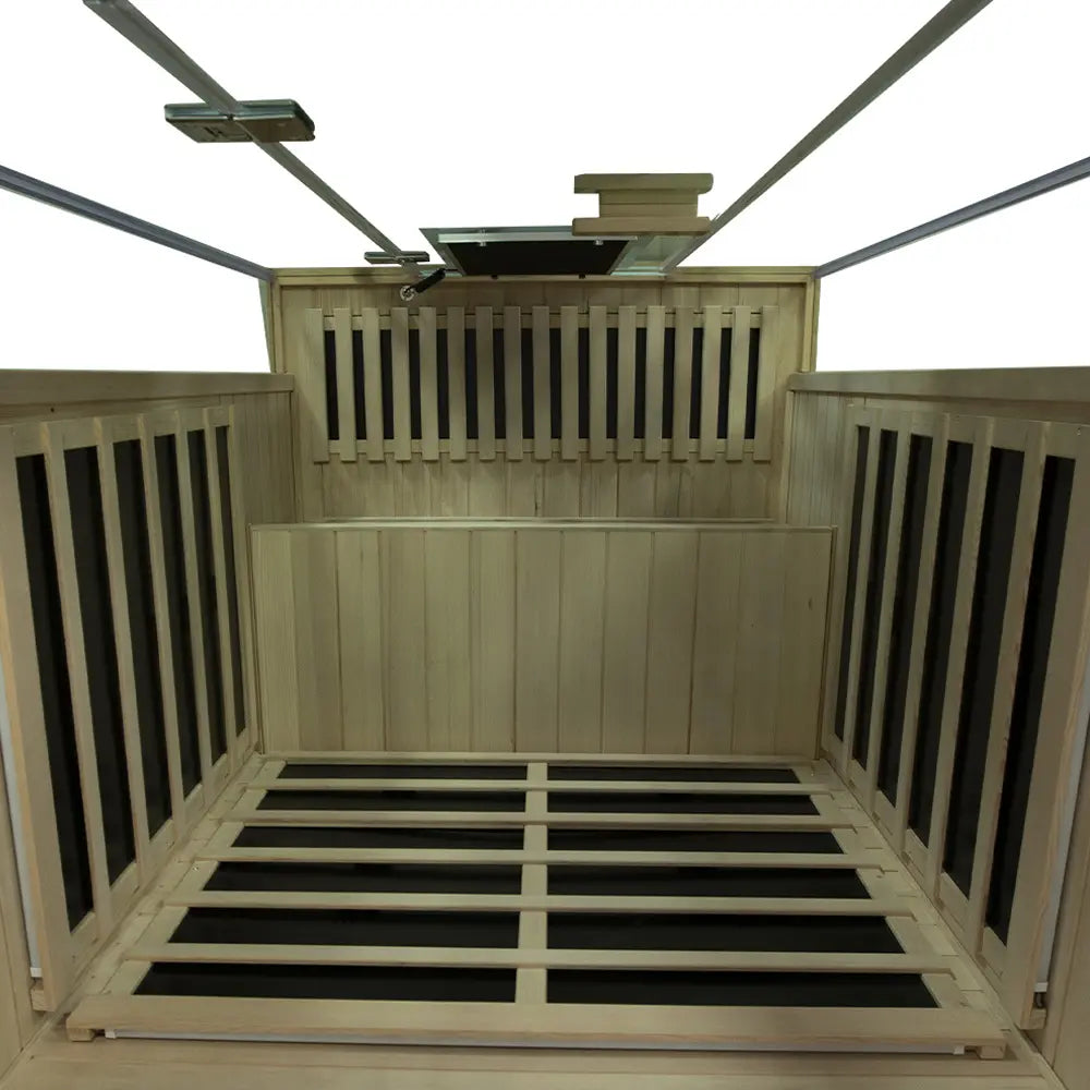 Wizzisaunas S02 2-Person Full Spectrum Near Zero EMF Indoor Infrared Sauna with Red Light Therapy