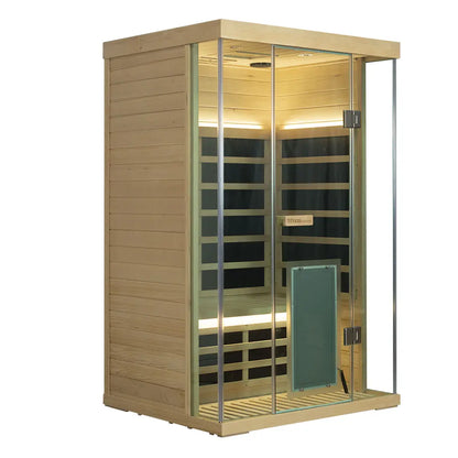 Wizzisaunas S02 2-Person Full Spectrum Near Zero EMF Indoor Infrared Sauna with Red Light Therapy